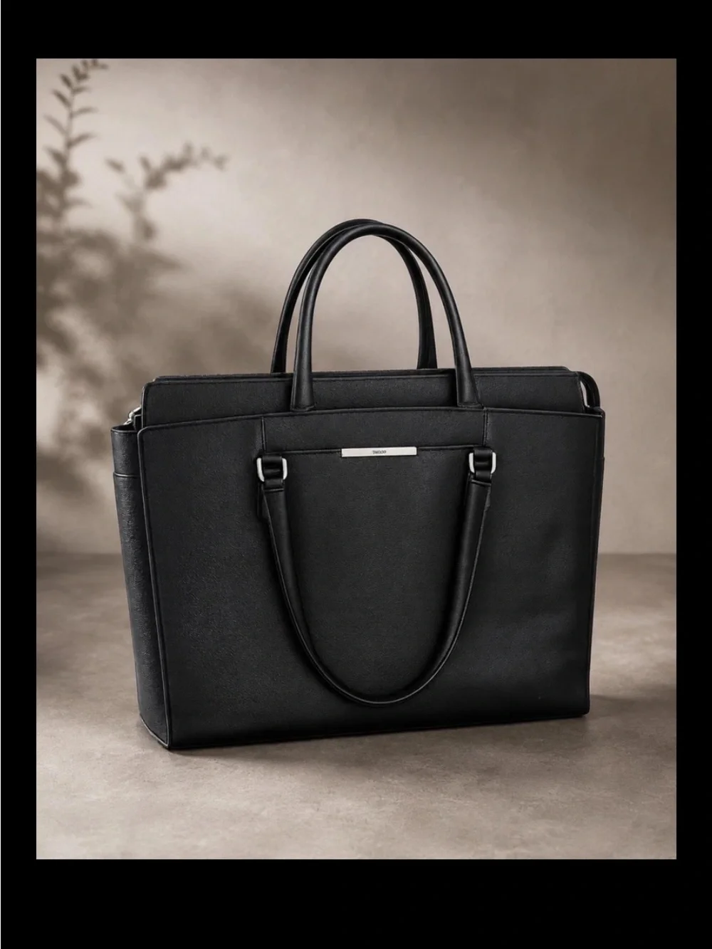 TUMI Angelica Commuter Briefcase Black Saffiano Leather Laptop Bag